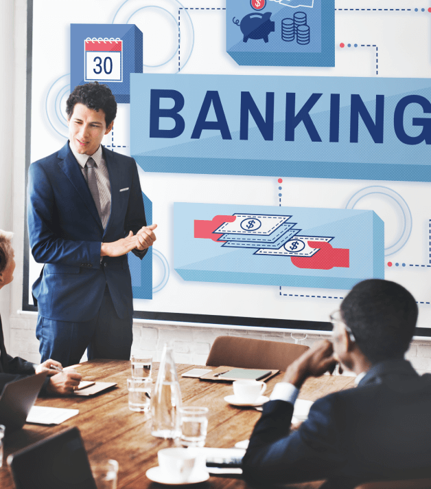 A team meeting, emphasizing affordable, scalable, and customer-focused solutions in banking translation services.