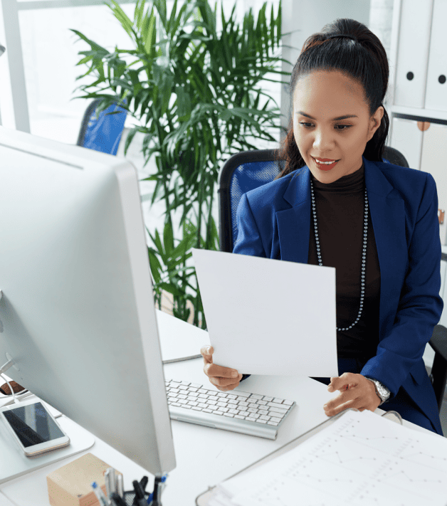 Professional in Albuquerque using certified legal translation services to ensure accurate document translation for clients.