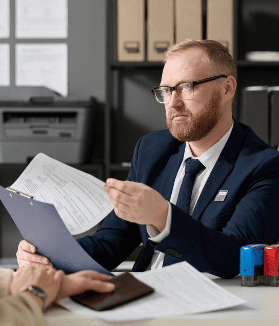 Translator completes immigration form submission using birth certificate translation services quickly.