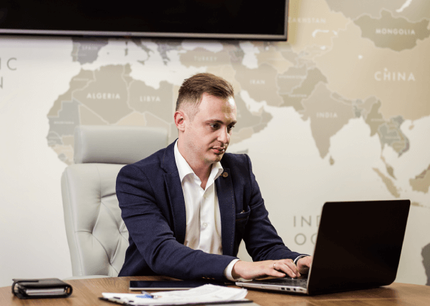 Business owner using Columbus translation services to ensure clear communication in global business dealings.