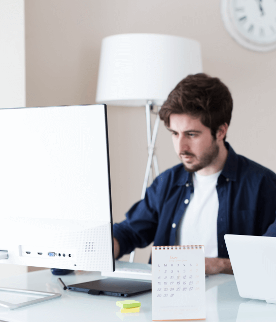 Businessman using professional certified translation services in Dallas to translate financial documents accurately.