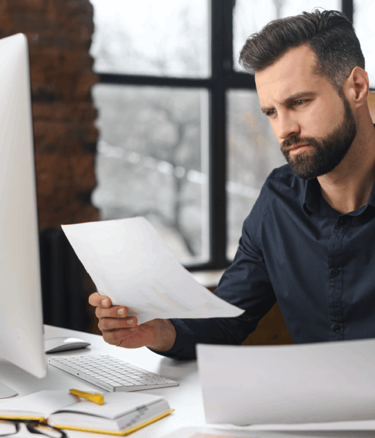 Client receiving certified document translation in Riverside for vital legal and medical documents with guaranteed accuracy.