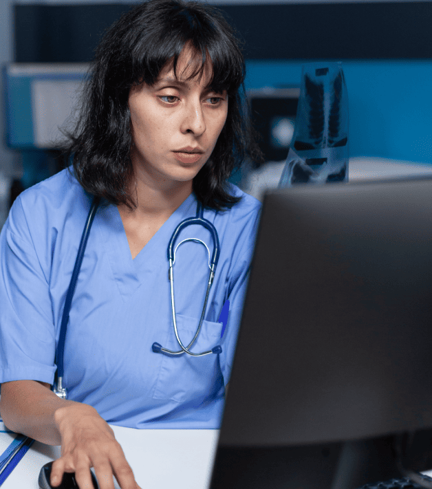 Translator localizing medical records into Chinese to expand healthcare access using medical translation services.