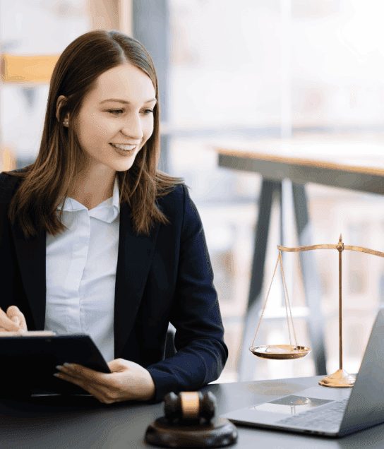 Lawyer using authentic Cincinnati legal document translation services to translate court documents, ensuring legal accuracy.