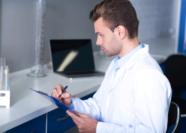 A project manager explains Life Science Translation Services to a biotech client, highlighting client-focused support.