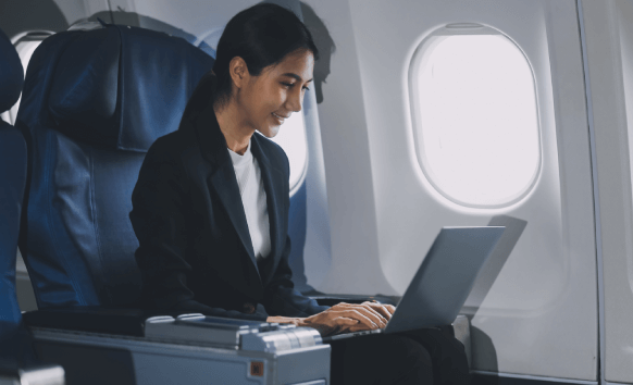 A professional using aviation translation services for accurate, timely, and reliable translations of aviation documents.