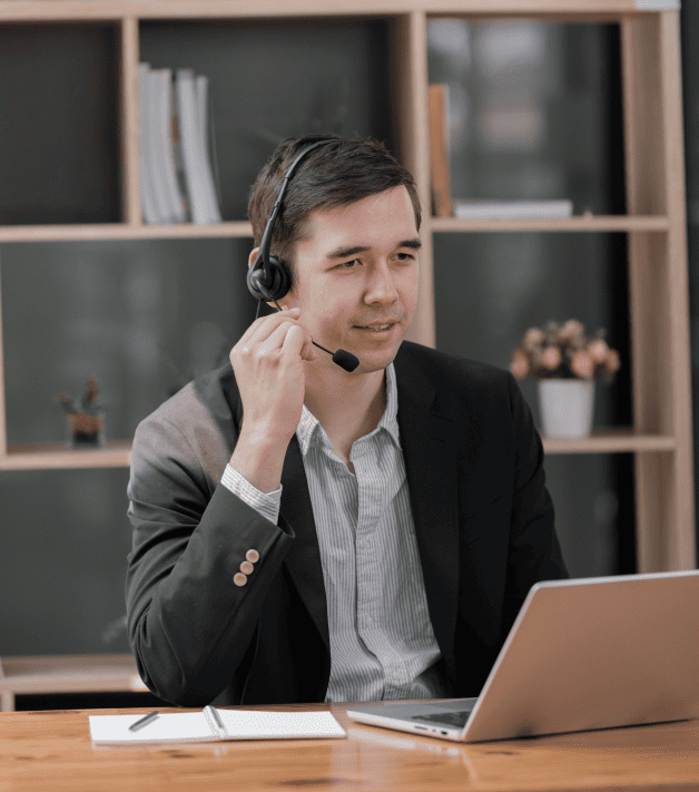 A young man recording podcast with professional equipment, exemplifying comprehensive and reliable voice-over solutions. A young man recording podcast with professional equipment, exemplifying comprehensive and reliable voice-over solutions.