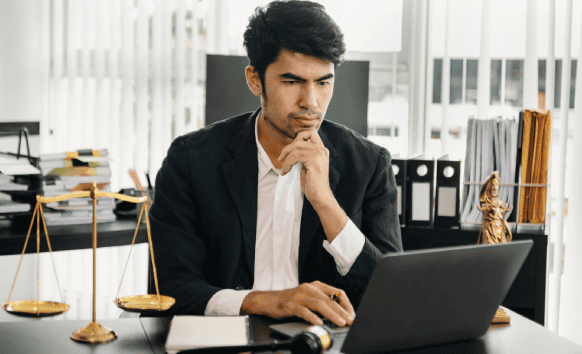 Lawyer using Dedicated translation services for accurate court and legal translations for firms and individuals.