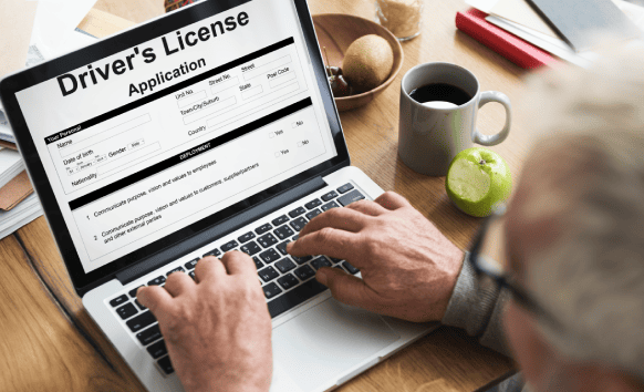 Driver’s license application form, representing translation services for legal compliance with translated driver’s licenses.