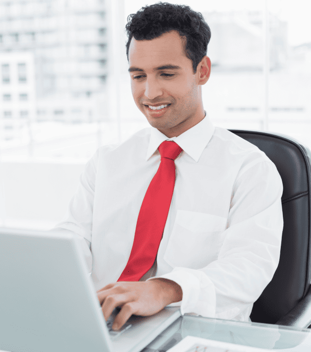 Customer using advanced software to guarantee the accuracy of captions for a multilingual audience in Los Angeles.