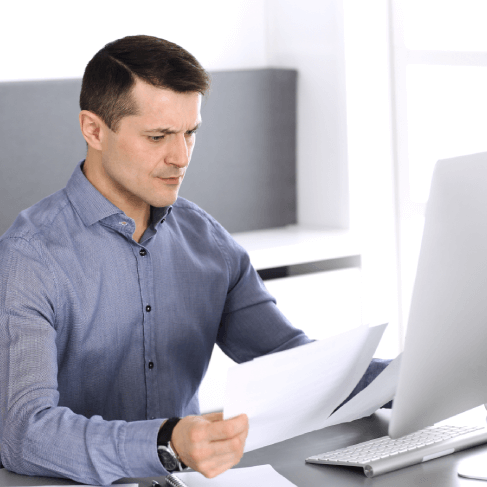 Customer reviews a tailored Government translation service in their native language, ensuring precise communication.