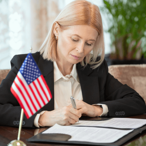 Translator verifing a documents, symbolizing comprehensive document translation services in Houston for business and legal.