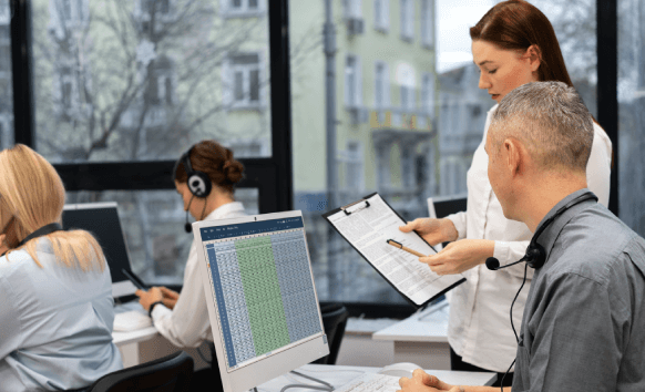 Customer benefiting from handbook translation services tailored for specific industries like healthcare and banking.