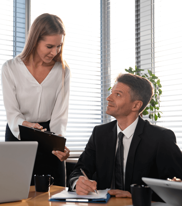 A business team working together, representing industry-specific translation services to meet diverse business needs. A business team working together, representing industry-specific translation services to meet diverse business needs.