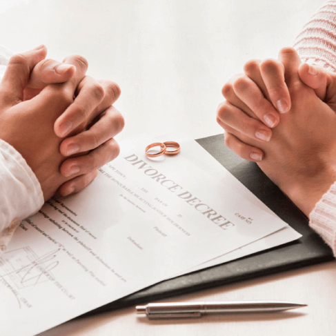 Professional legal document translations including divorce certificates and other vital records.