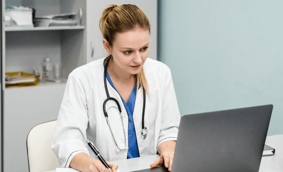 Healthcare provider using Life Science translation service for medical, ensuring precision and regulatory compliance.