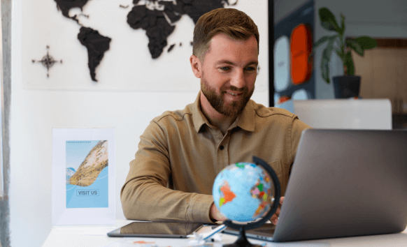 Individual using Los Angeles translation services to get affordable and accurate translations, enhancing global connectivity.