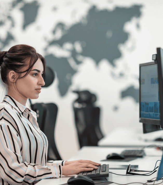 Translator working on telecommunication translation, helping businesses connect globally with multilingual translations.