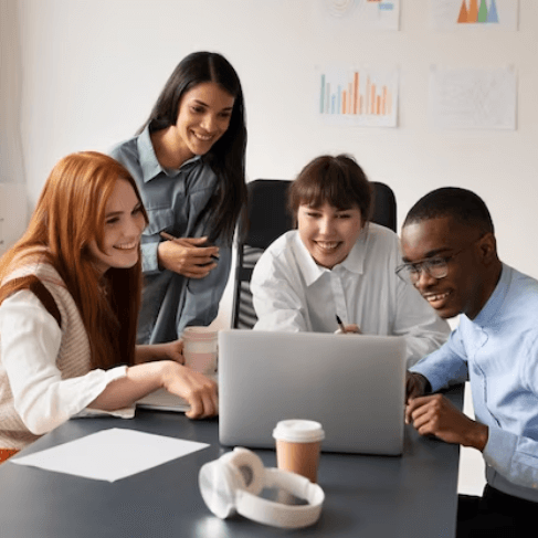 A team of native translators going through multilingual translations of an official communication. A team of native translators going through multilingual translations of an official communication.