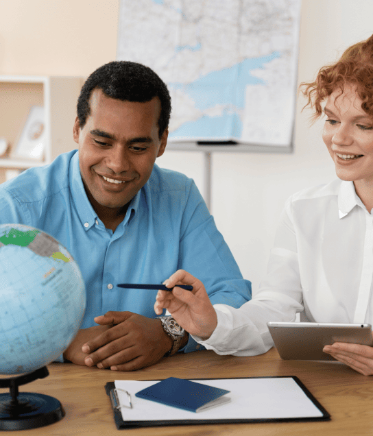 Customers benefitting from multilingual translation services in Fredericksburg to expand their global reach.