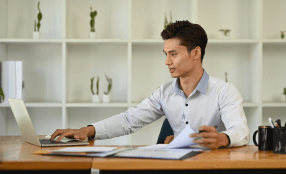 Translator working on newsletter translation services for global audiences to enhance communication and reach.