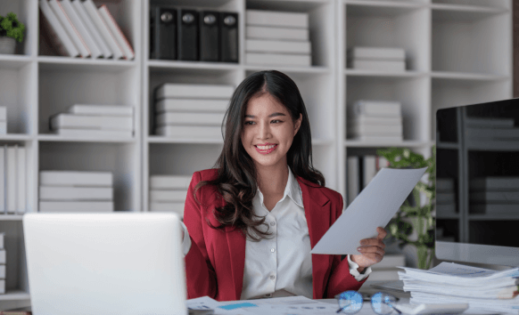 A translator providing a certified statement while a notary watches, preparing lease translation services for a court filing.