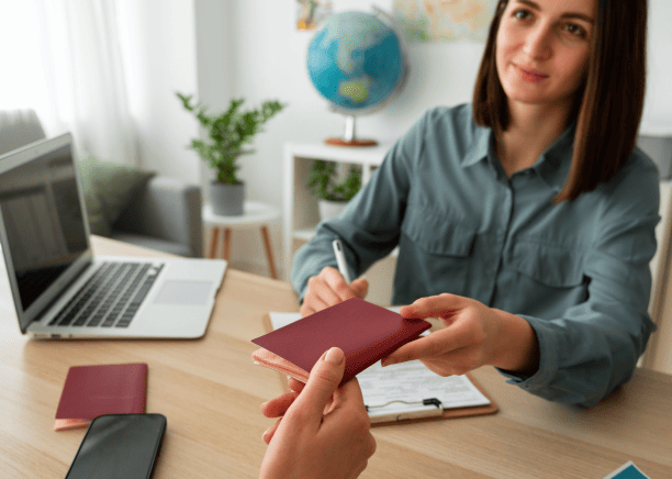 An immigrant using Oakland translation services to ensure visa and citizenship applications are translated with compliant.