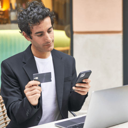 Client using digital business card translation services, ensuring fast and seamless integration into global markets.