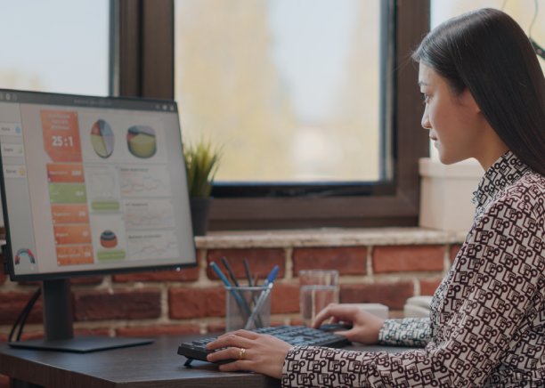 Translator working on precise translation of PowerPoint slides, ensuring correct formatting and clarity.