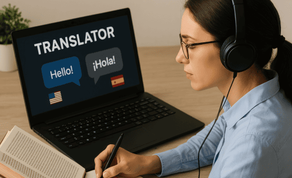 A professional translator offering Richmond translation services, ensuring accurate communication and support for clients.