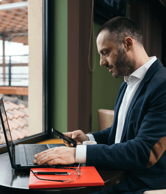 Customer reviewing online translated residential & commercial property contracts, ensuring accuracy for global transactions. Customer reviewing online translated residential & commercial property contracts, ensuring accuracy for global transactions.