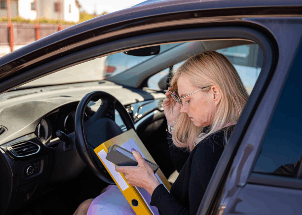 A translator sends a PDF from Driver's License Translation Services for an urgent rush order needed for a USCIS filing.