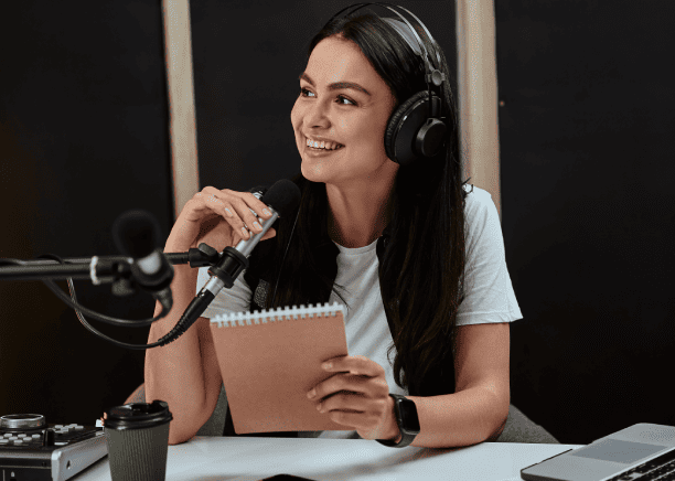 A translator provides russian translation services for podcasts, ensuring clear, accessible audio for audiences.