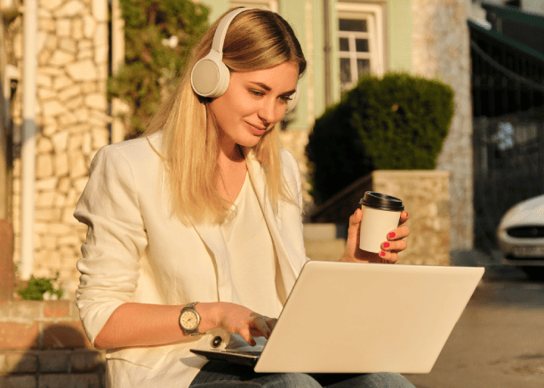 A tourist benefits from russian translation services with voice-to-text support for navigating local attractions.