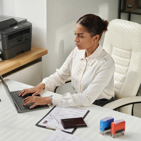 A client scans Hebrew records and submits them for Hebrew Translation Services to prepare a USCIS-ready translation set.