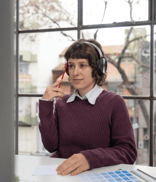 A translator works on telecommunication translation, helping customers with accurate, global communication solutions.