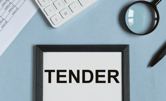 Top view of the word Tender, representing accurate Tender translation services for precise and competitive bid submissions.