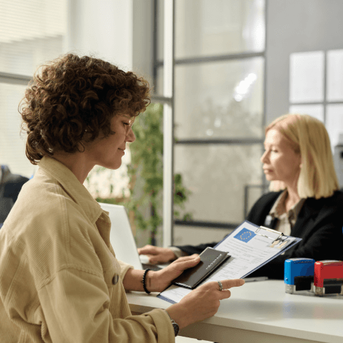 Immigrant using trusted Indianapolis immigration translation services for USCIS documents and visa applications.