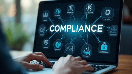 A compliance icons displayed on a laptop, showcasing secure translation services for confidential documents in industries. A compliance icons displayed on a laptop, showcasing secure translation services for confidential documents in industries.