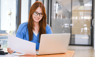 Women working on a laptop symbolized the need for accurate online lease document translation for legal purposes. Women working on a laptop symbolized the need for accurate online lease document translation for legal purposes.