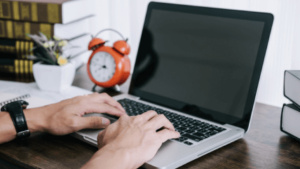 Hands on a laptop providing round-the-clock translations to ensuring continuous support for global business communication. Hands on a laptop providing round-the-clock translations to ensuring continuous support for global business communication.