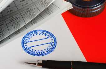 Image of business paper with a stamp