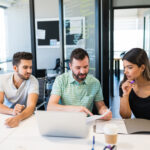 A group of person translate the spanish document without any mistake