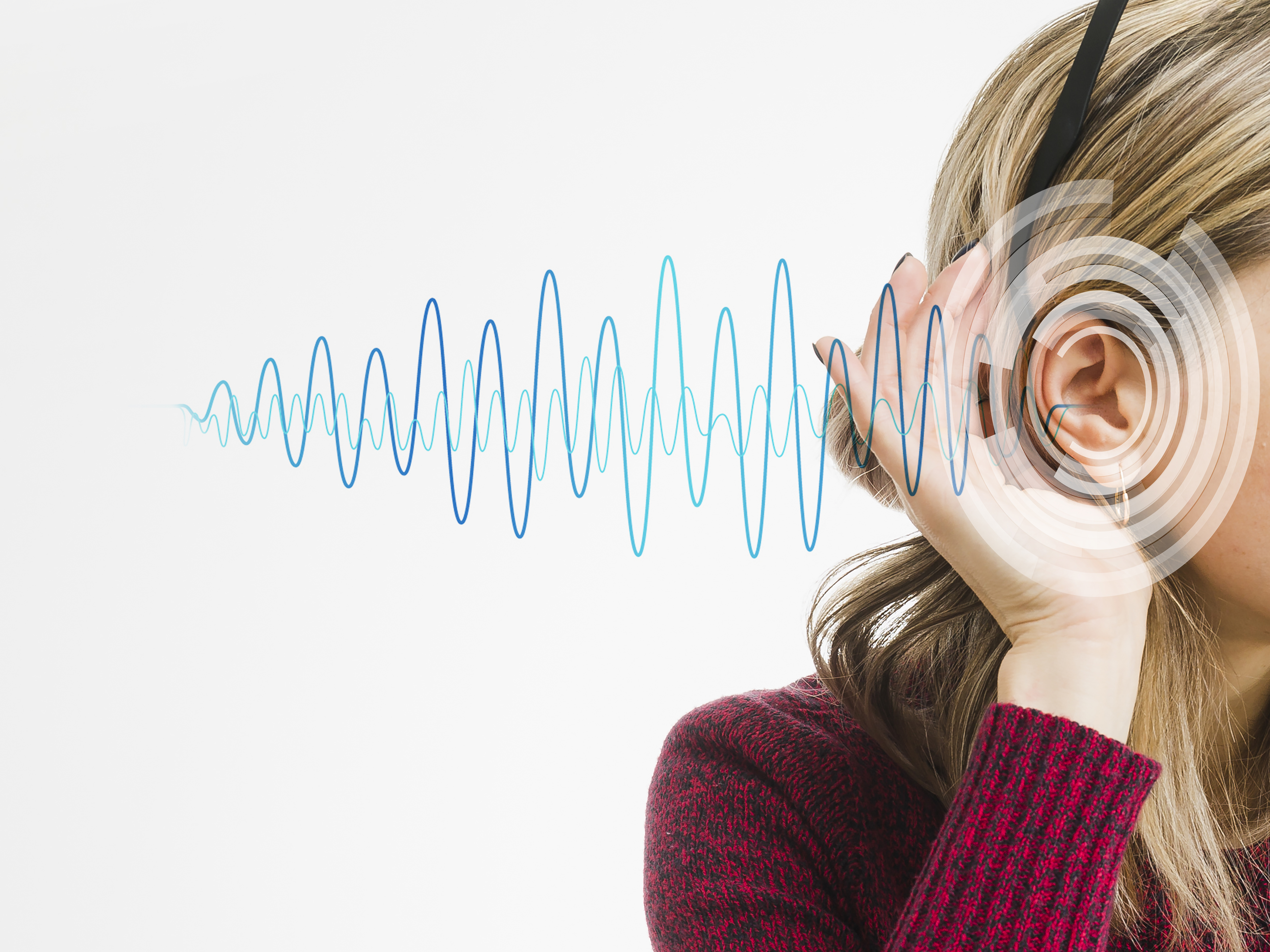 A woman sincerely understanding the audio