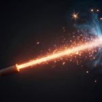 magical glowing wand sparkling light